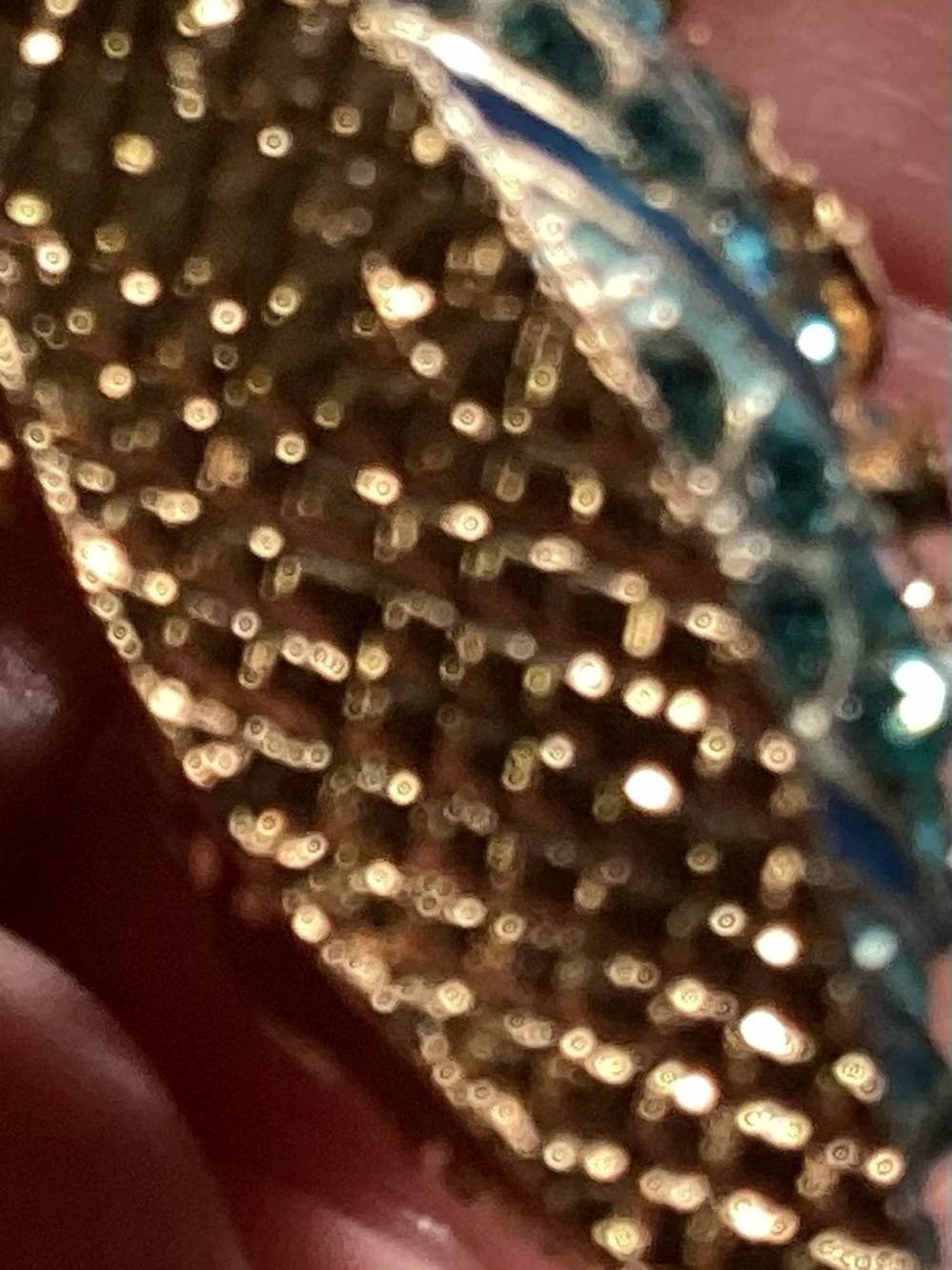 Glam Blue Rhinestone High Heel Key or Bag Charm with Flowers - Picture 5 of 5